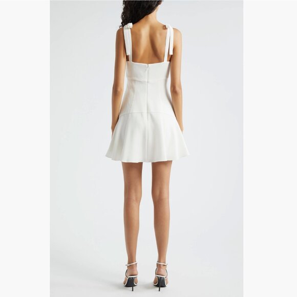 CINQ A SEPT | NWT Tally Tie Shoulder Mini Dress in Ivory, Size 10 - Picture 2 of 9